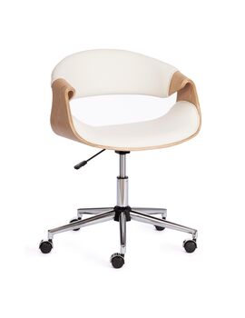 Купить Компьютерное кресло BEND натуральный, кож/зам белый белый/хромированный металл, Цвет: белый
