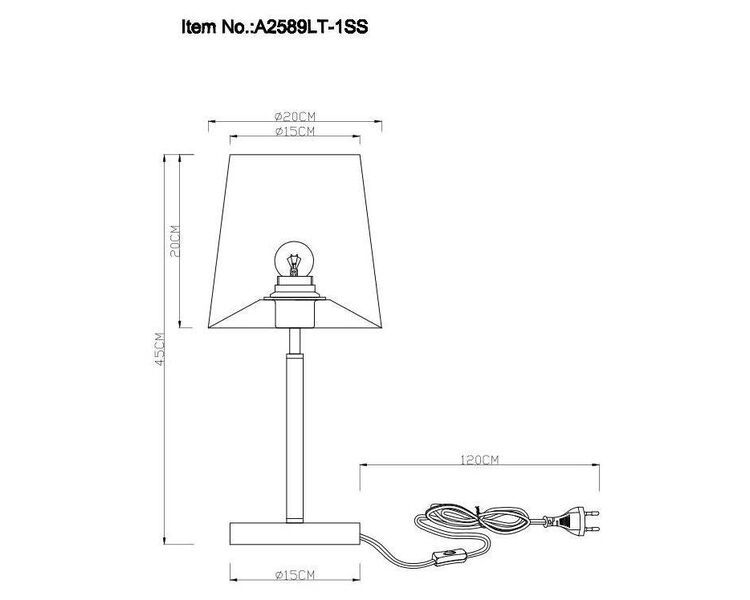 Купить Настольная лампа Arte Lamp Rodos A2589LT-1SS, фото 3