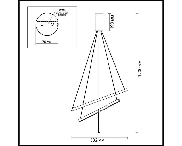 Купить Подвесной светодиодный светильник Odeon Light Cometa 3860/39B, фото 2