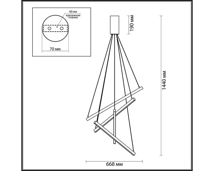 Купить Подвесной светодиодный светильник Odeon Light Cometa 3860/48B, фото 2