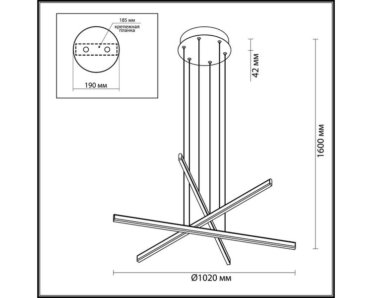 Купить Подвесной светодиодный светильник Odeon Light Rudy 3890/48L, фото 2