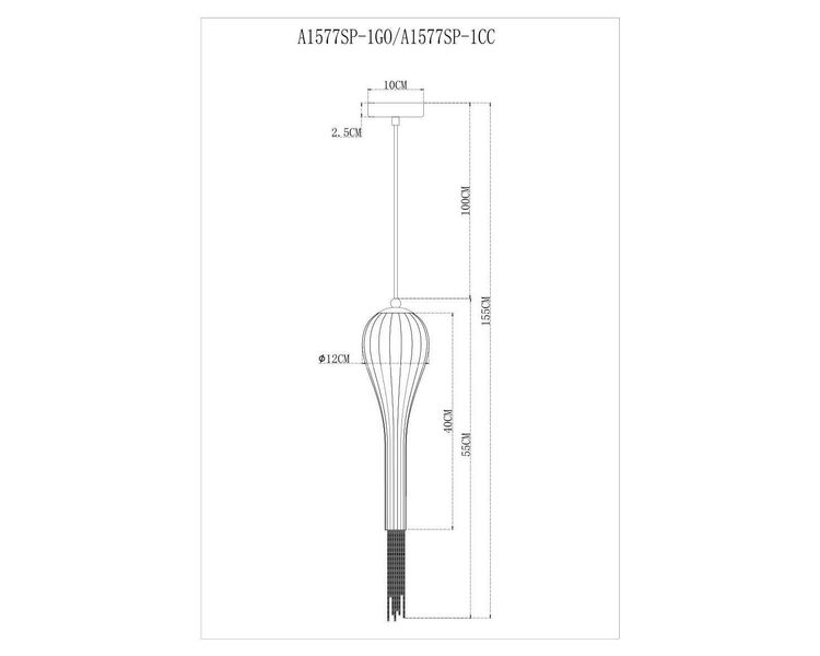 Купить Подвесной светильник Arte Lamp Waterfall A1577SP-1GO, фото 2