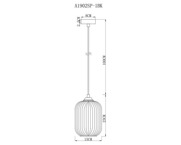 Купить Подвесной светильник Arte Lamp Arwen A1902SP-1BK, фото 3