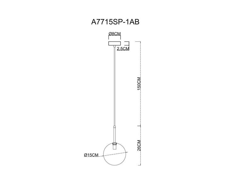 Купить Подвесной светильник Arte Lamp Cameron A7715SP-1AB, фото 3