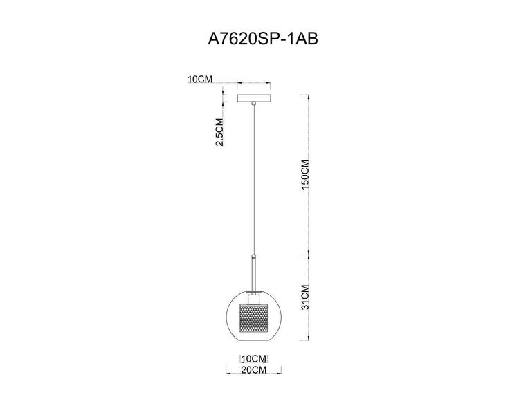 Купить Подвесной светильник Arte Lamp Manchester A7620SP-1AB, фото 4