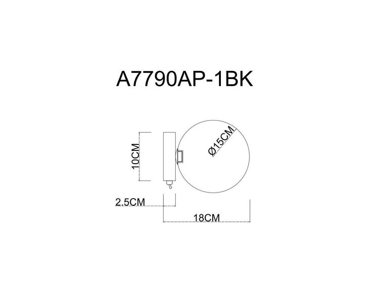 Купить Бра Arte Lamp Vincent A7790AP-1BK, фото 3