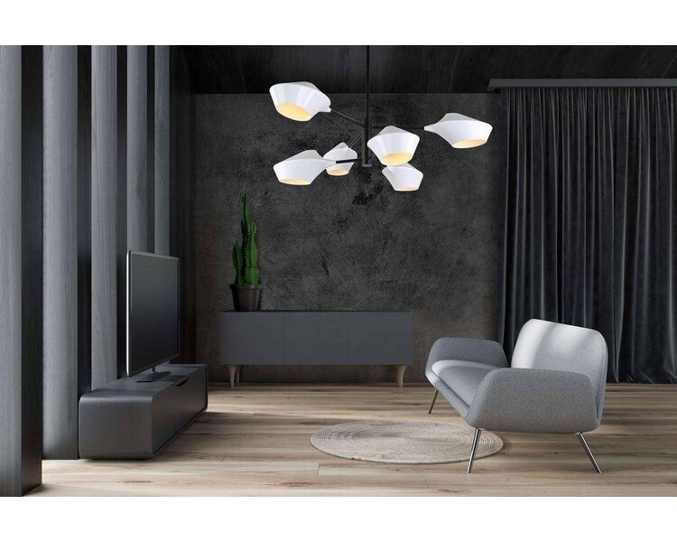 Купить Подвесная люстра Lumina Deco Romina LDP 6037-6 WT+BK, фото 2