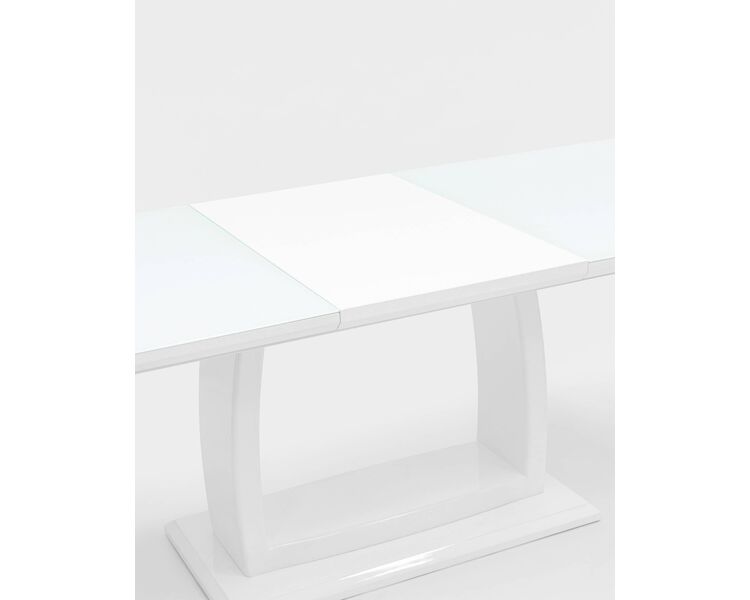 Купить Стол обеденный Орлеан раскладной 160-215*90 глянцевый белый, Варианты размера: 160x90, фото 5