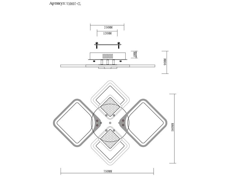 Купить Люстра потолочная светодиодная Moderli V10607-CL Zita, Модель: V10607-CL, фото 9