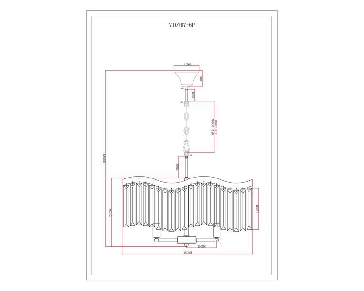 Купить Люстра подвесная Moderli V10767-6P Wave, Модель: V10767-6P, фото 8