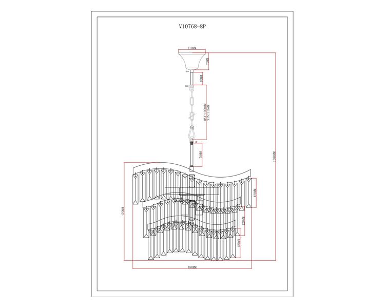 Купить Люстра подвесная Moderli V10768-8P Wave, Модель: V10768-8P, фото 8