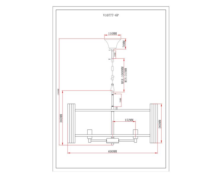 Купить Люстра подвесная Moderli V10777-6P Monte, Модель: V10777-6P, фото 8